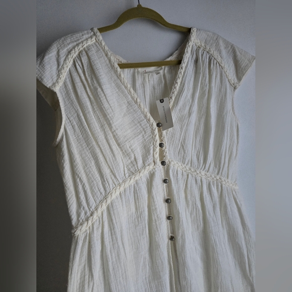 NWT $128 Anthropologie Gauzy Tunic Buttondown In White Size M - Picture 8 of 11